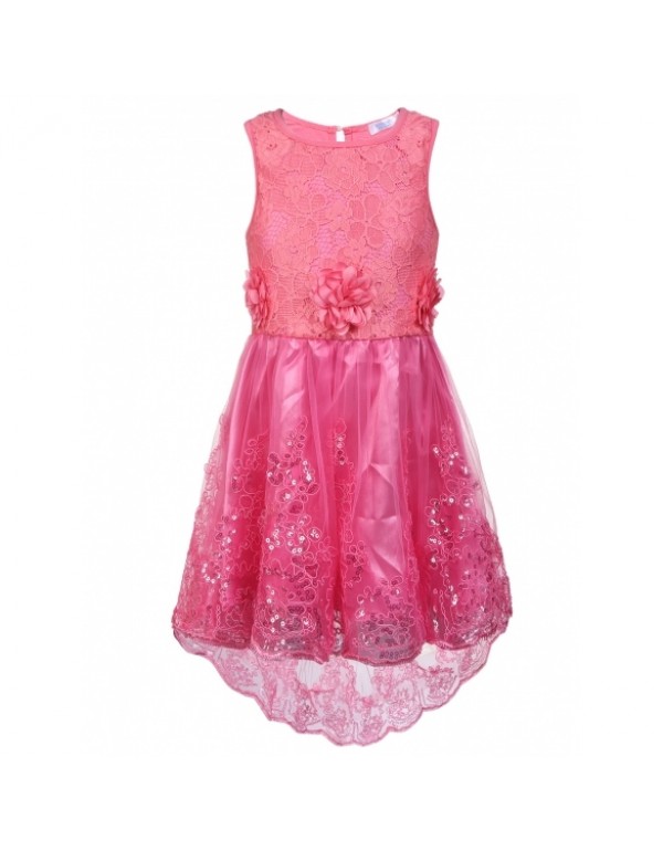 Child Girl Sleeveless Shiny Sequins Lace Dress