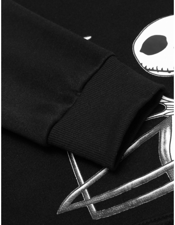 Long Sleeve Print Solid Hooded Casual Pullover Hoodie